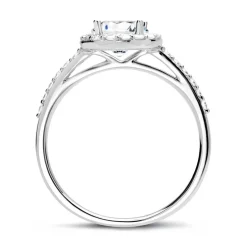 Halo Ring 950er Platin mit Diamanten DR0301SL-PT