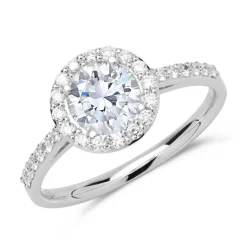 Halo Ring 950er Platin mit Diamanten DR0301SL-PT