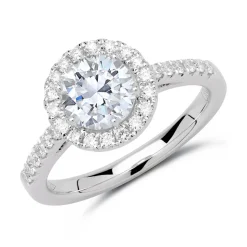 Halo Ring 950er Platin mit Diamanten DR0294SL-PT