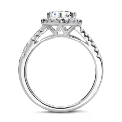 Halo Ring 950er Platin mit Diamanten DR0294SL-PT