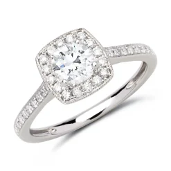 Halo Ring 950er Platin mit Diamanten DR0285SL-PT