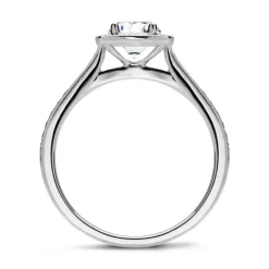 Halo Ring 950er Platin mit Diamanten DR0285SL-PT