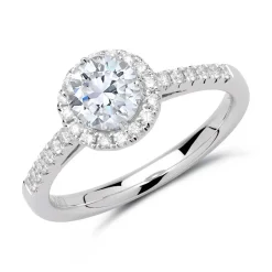 Halo Ring 950er Platin mit Diamanten DR0292SL-PT