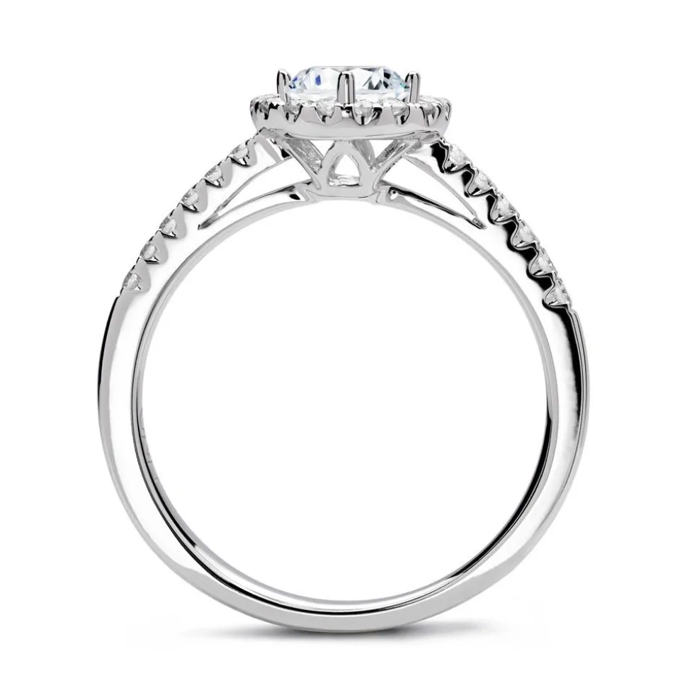 Halo Ring 950er Platin mit Diamanten DR0292SL-PT