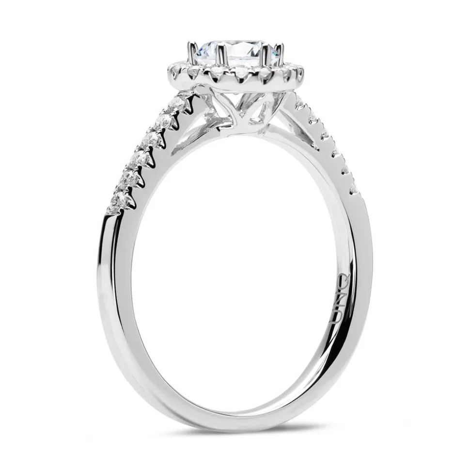 Halo Ring 950er Platin mit Diamanten DR0292SL-PT