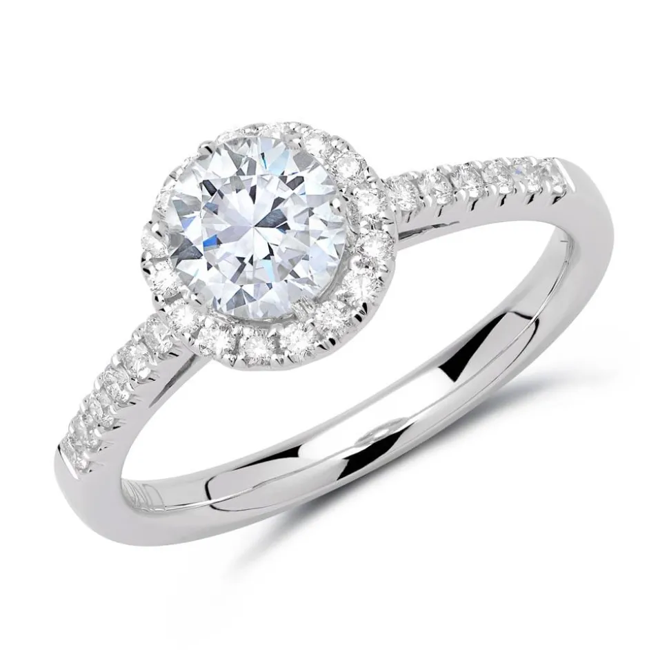 Halo Ring 950er Platin mit Diamanten DR0292SL-PT