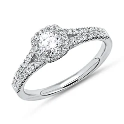Halo Ring 950er Platin mit Diamanten DR0173SL-PT