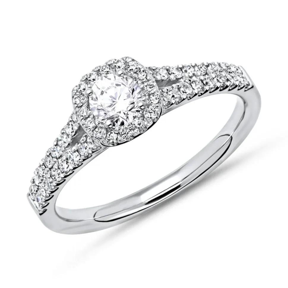 Halo Ring 950er Platin mit Diamanten DR0173SL-PT