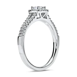 Halo Ring 950er Platin mit Diamanten DR0173SL-PT
