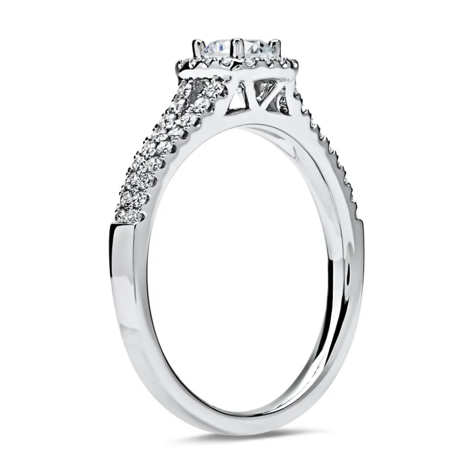 Halo Ring 950er Platin mit Diamanten DR0173SL-PT