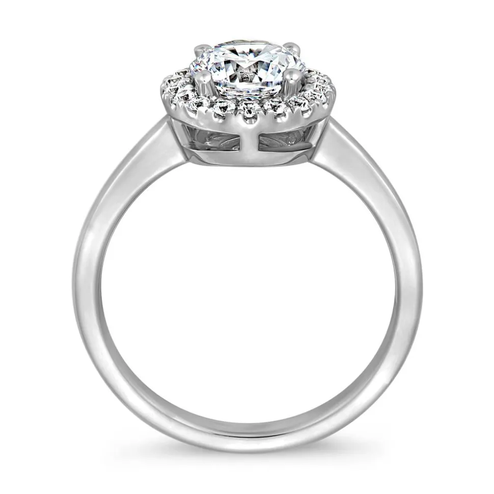 Halo Verlobungsring mit Diamanten aus Weißgold, Platin BDR0021-WSL
