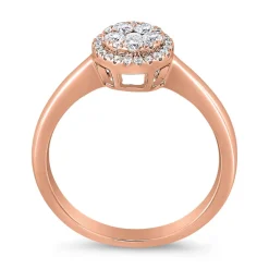 Halo-Ring für Damen aus Roségold mit Brillanten BDR0058-RSL
