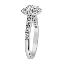 Halo-Ring mit Diamanten aus Weißgold oder Platin BDR0001-WSL