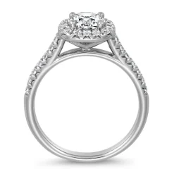 Halo-Ring mit lab grown Brillanten, Weißgold, Platin BDR0010LG-WSL