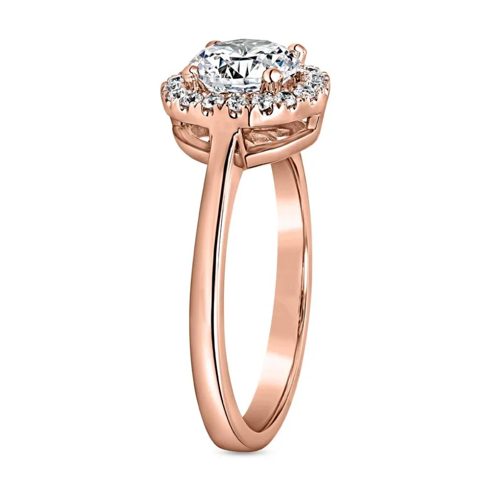 Halo-Ring mit lab grown Diamanten aus Roségold BDR0021LG-RSL