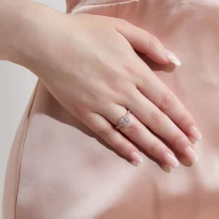 Halo-Ring mit lab grown Diamanten, Roségold BDR0001LG-RSL