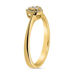 Halo-Ring Tropfen aus Gelbgold mit Brillanten BDR0055-GSL