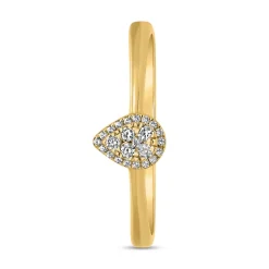 Halo-Ring Tropfen aus Gelbgold mit Brillanten BDR0055-GSL