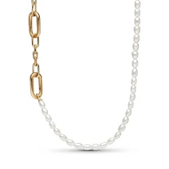 Halskette für Damen mit Perlen, ME, vergoldet 362302C01-45