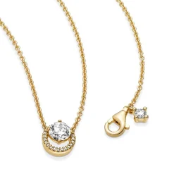 Halskette für Damen mit Zirkonia, IP Gold 361174C01-45