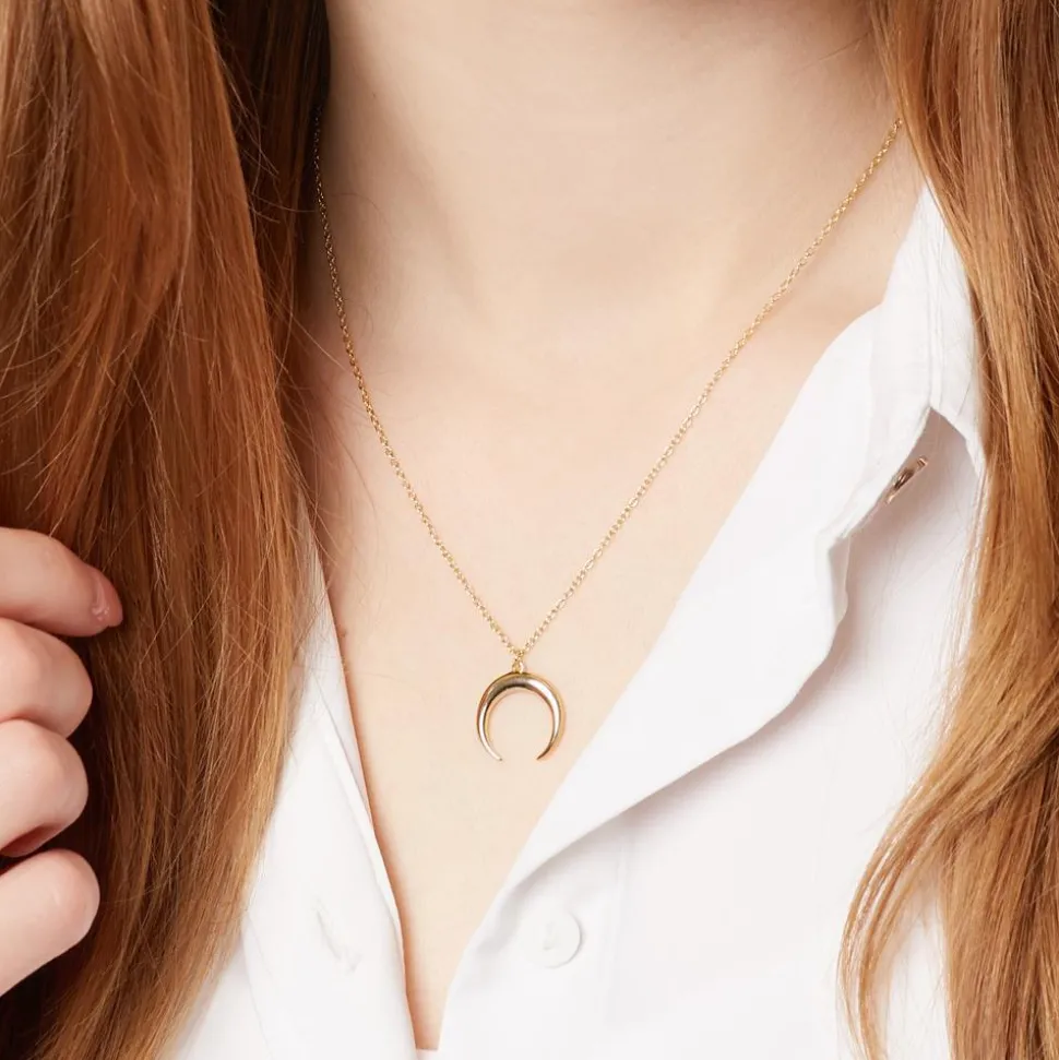 Halskette Halbmond aus vergoldetem Sterlingsilber LSN0028