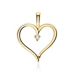 Halskette Herz aus 585er Gold mit Diamant BDP0032-14KGSLK