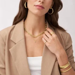 Harlow Creolen für Damen aus Edelstahl, gold JF04538710