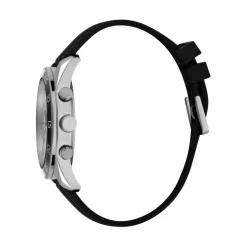 Herren Chronograph mit schwarzem Silikonband ES1G204P0035