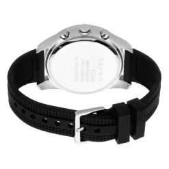 Herren Chronograph mit schwarzem Silikonband ES1G204P0035