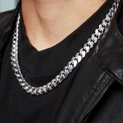 Herren Cuban Panzerkette OVA aus Sterlingsilber, 10 mm PK0100-OVA