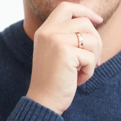 Herren Edelstahlring rosévergoldete Oberfläche R9223SL