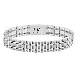 Herren Gliederarmband Owan aus Edelstahl, gravierbar 1580644