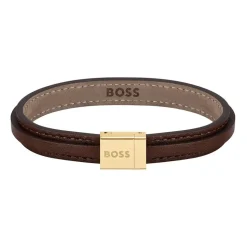 Herrenarmband Grover aus braunem Leder, gravierbar 1580329