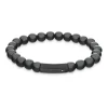 Herrenarmband mit Onyx, Kautschuk, Edelstahl, IP Black 2790581
