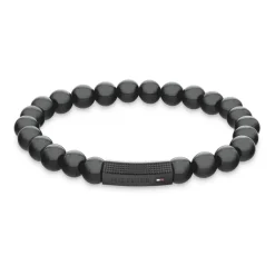 Herrenarmband mit Onyx, Kautschuk, Edelstahl, IP Black 2790581