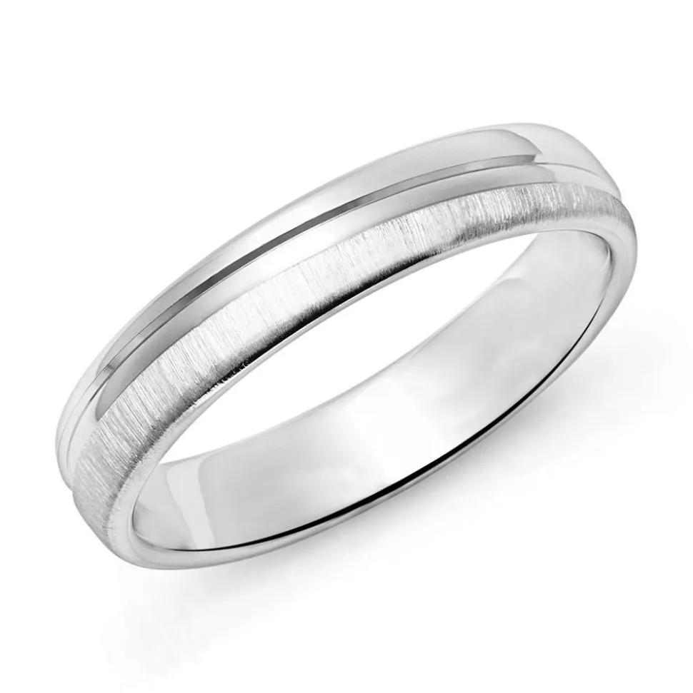 Herrenring aus Sterlingsilber, teilmattiert R8600SL