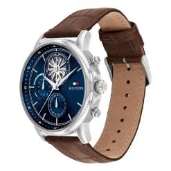 Herrenuhr mit blauem Zifferblatt aus Edelstahl, Leder 1710629