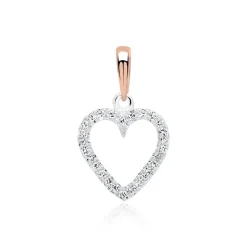 Herz Anhänger 585er Weißgold Roségold Diamanten DP0203SL