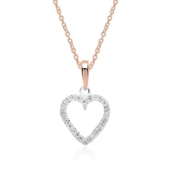 Herz Anhänger 585er Weißgold Roségold Diamanten DP0203SL