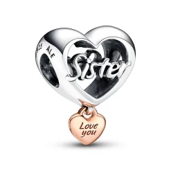 Herz Charm Love you sister aus Sterlingsilber 782244C00