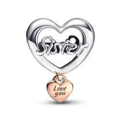 Herz Charm Love you sister aus Sterlingsilber 782244C00