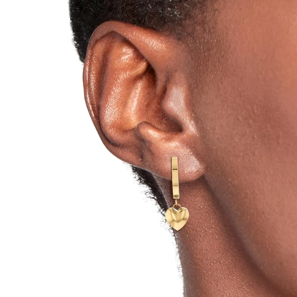 Herz Creolen für Damen aus rosévergoldetem Edelstahl THE0100