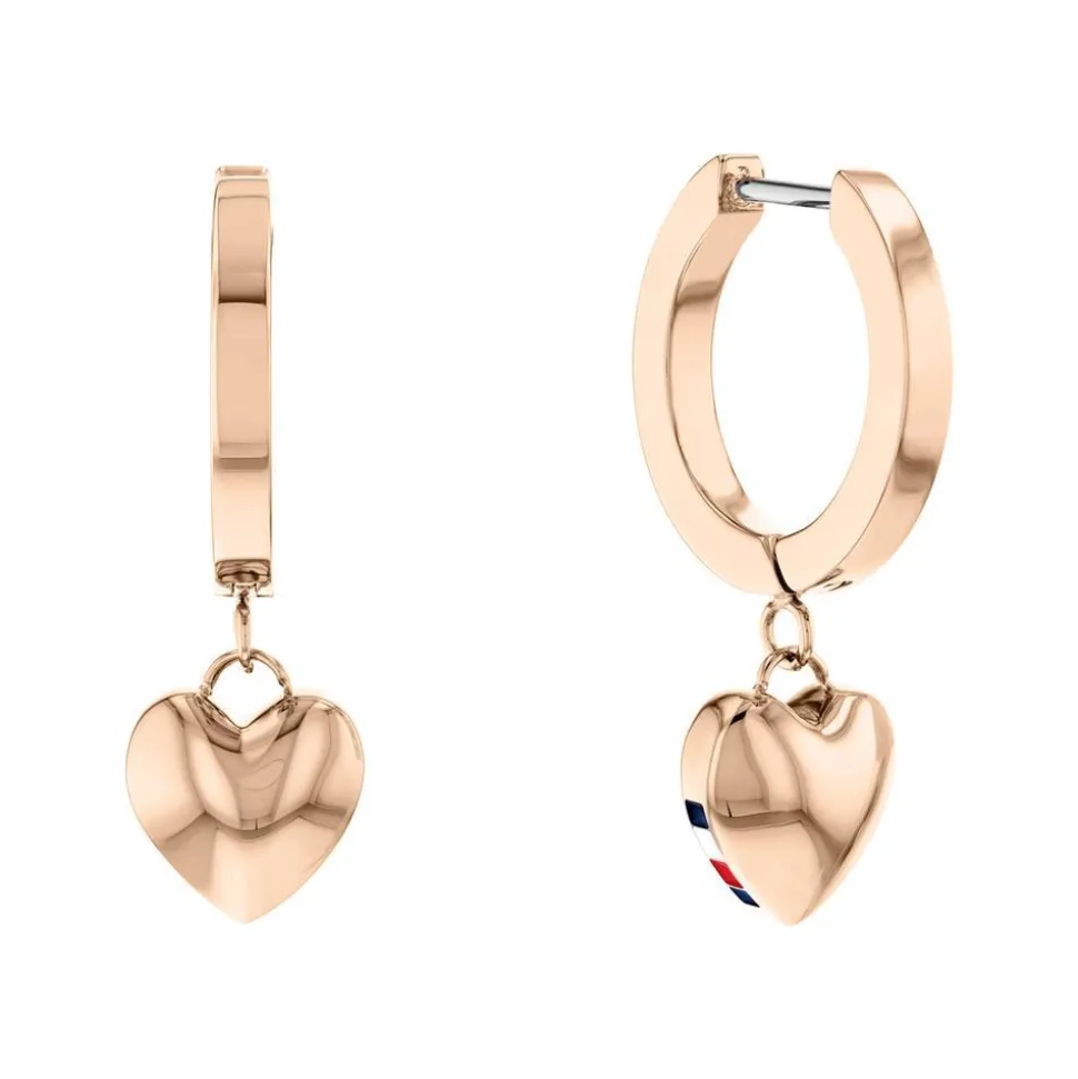 Herz Creolen für Damen aus rosévergoldetem Edelstahl THE0100