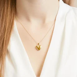 Herz Medaillon aus 585er Gold aufklappbar gravierbar GP0298SL