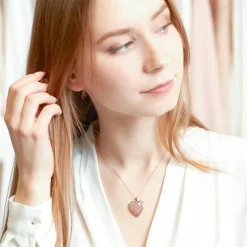 Herz Medaillon aus 14-karätigem Roségold gravierbar GP0306SL