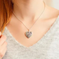 Herz Medaillon Enzian aus 925er Silber gravierbar SP0969SL