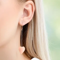 Herz Ohrhänger aus rosévergoldetem Sterlingsilber SE0911SL