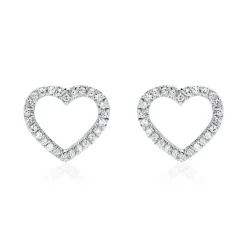 Herz Ohrstecker für Damen aus 585er Gold mit Diamanten DE0199-G