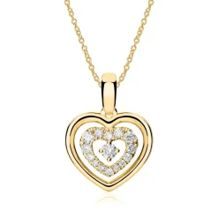 Herzanhänger aus 750er Gold mit Brillanten BDP0028-18KGSL
