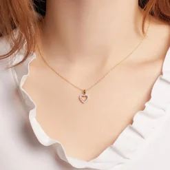 Herzanhänger aus 750er Gold mit Brillanten BDP0026-18KGSL
